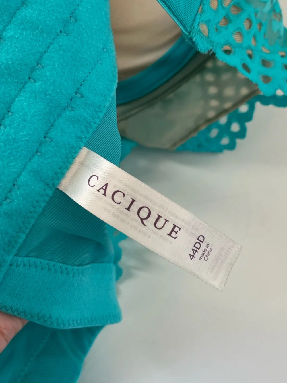 Cacique Lightly Lined Multi Way Strapless Lace Sexy Bra 44D NEW NWT Turquoise - Picture 4 of 6